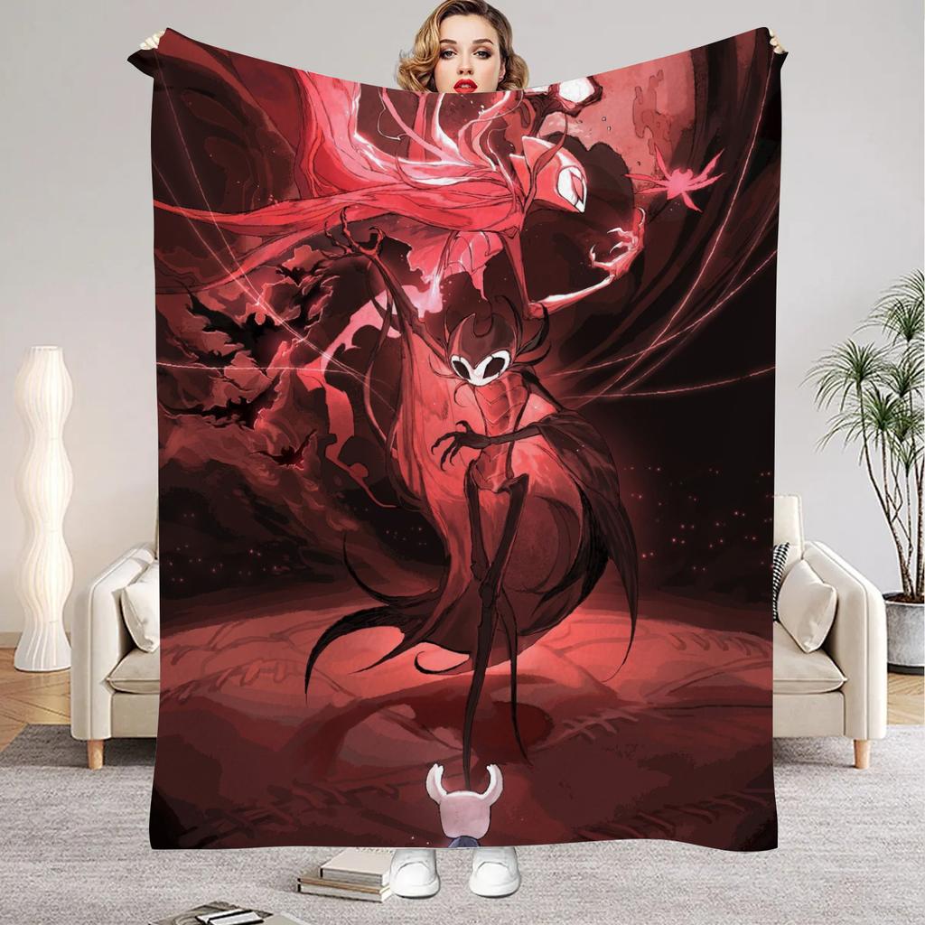 Hollow Knight Blanket Cartoon Game Printed Flannel Blanket for Home Living Room Bedroom Decor New Year Christmas Gift for Fans