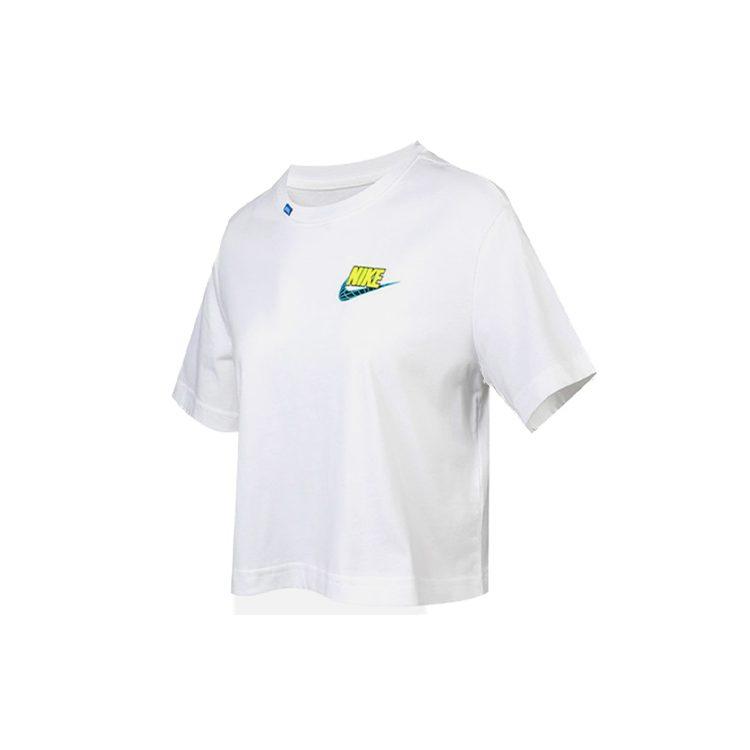 Nike Crop Tops Women's White Crew Neck Moderate CV9170-100