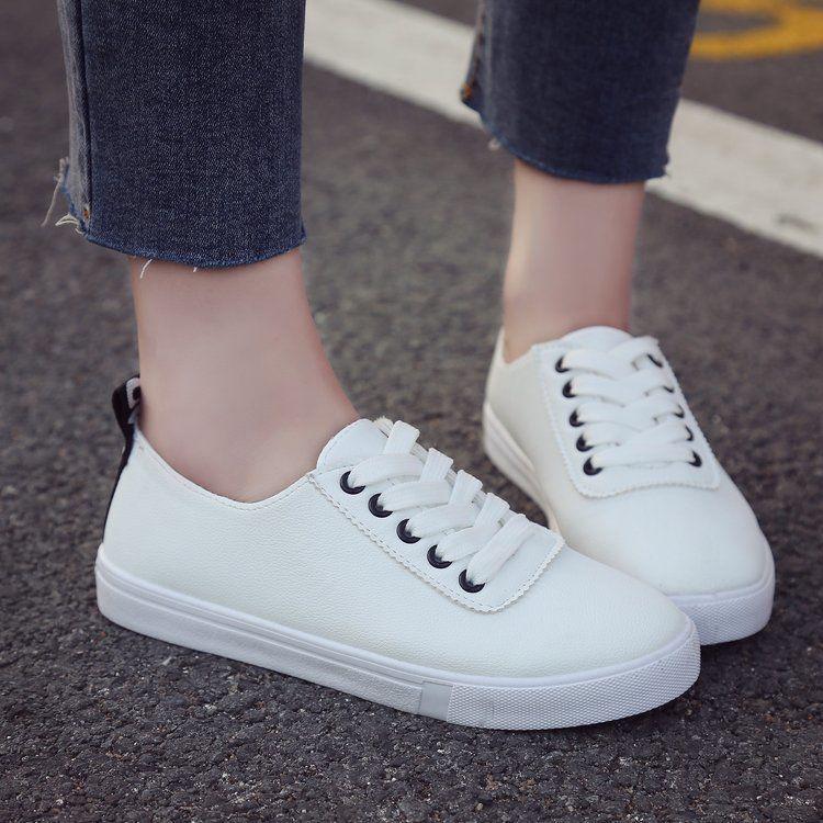 Women's Fleece-Lined White Winter Sneakers, 2025 Korean Style Casual Flats.