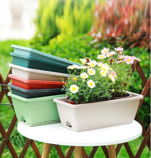 Großer Blumentopf mit Untersetzer für Balkongärtnern - 50cm 19cm 15cm