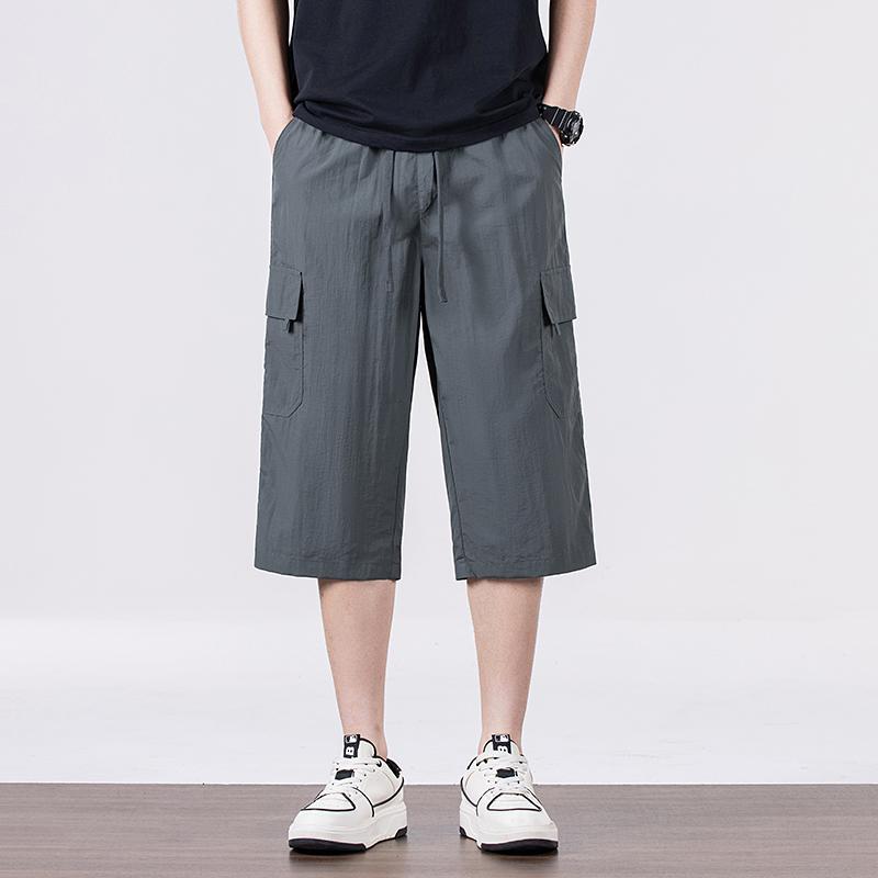 Shorts Men's Summer Casual Cropped Trousers Ice Silk Thin Outdoor Work Shorts Large Size Quick-drying Medium Trousers