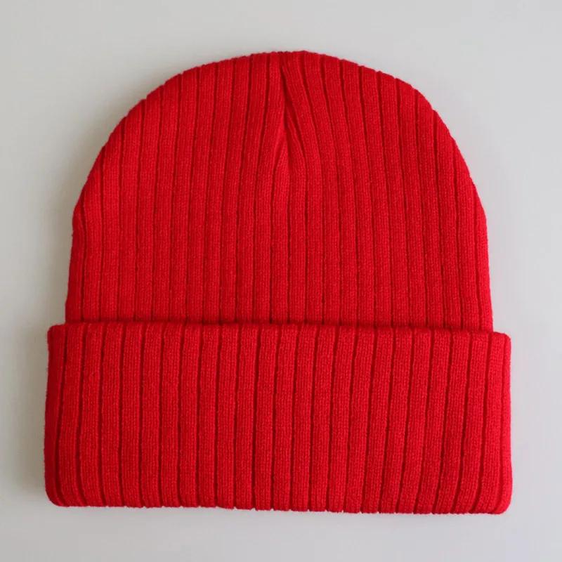 Solid Color Unisex Beanie Keep Warm Knitted Hat Fashion Hip Hop Stripe Winter Hats Skuilles Dad Ski Ladies Casual Bonnets Cap
