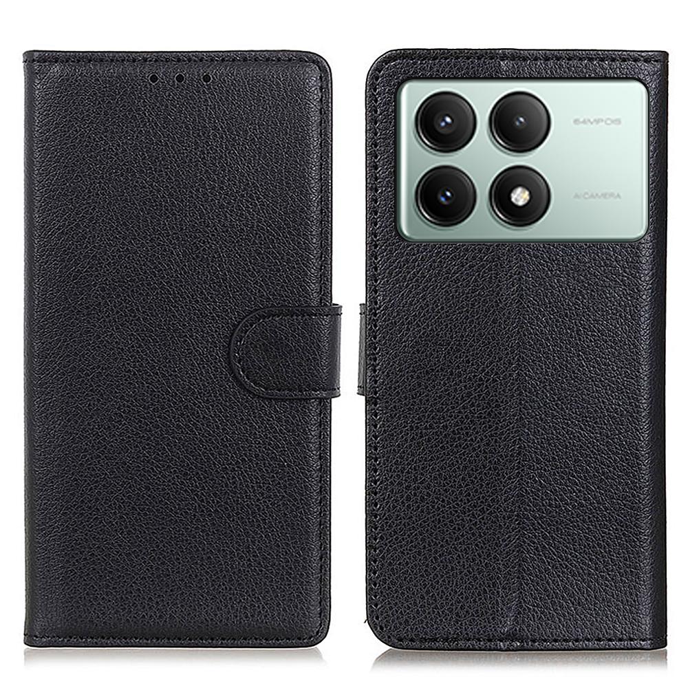 For Xiaomi Redmi K70E 5G/Poco X6 Pro 5G Case PU Leather Litchi Texture Wallet Phone Cover