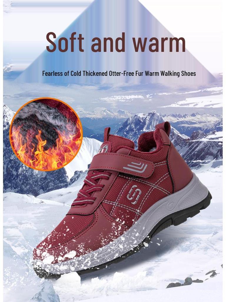 Genuine Old Beijing Women's Slip-On Cloth Shoes - Fashionable, High-End, Fleece-Lined, Thickened for 2025