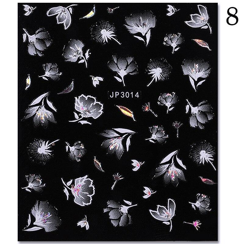 Abstract Line DIY Nail Stickers for Women Girls Nail Art Decorations Rose Gold Spring 3D Sliders for Manicure Nail Polish Decals