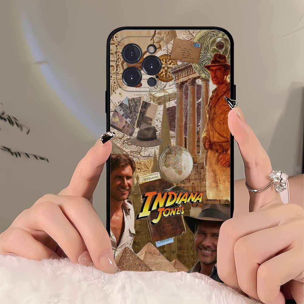 Adventure Movie I-Indiana Jones Phone Case For Iphone 16 15 17 13 14 12 11 Pro Max Plus Black Shell Cover Case