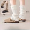 White Knitted Socks for Women in Autumn and Winter, Looking Petite. Mid-calf Leg Covers with Snow Boots, Bokenes and Long Stockings