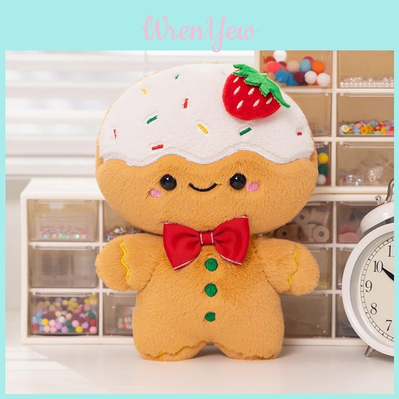 Adorable Gingerbread Man Plush Toy Cozy Cushion Soft Gift For Christmas Decoration