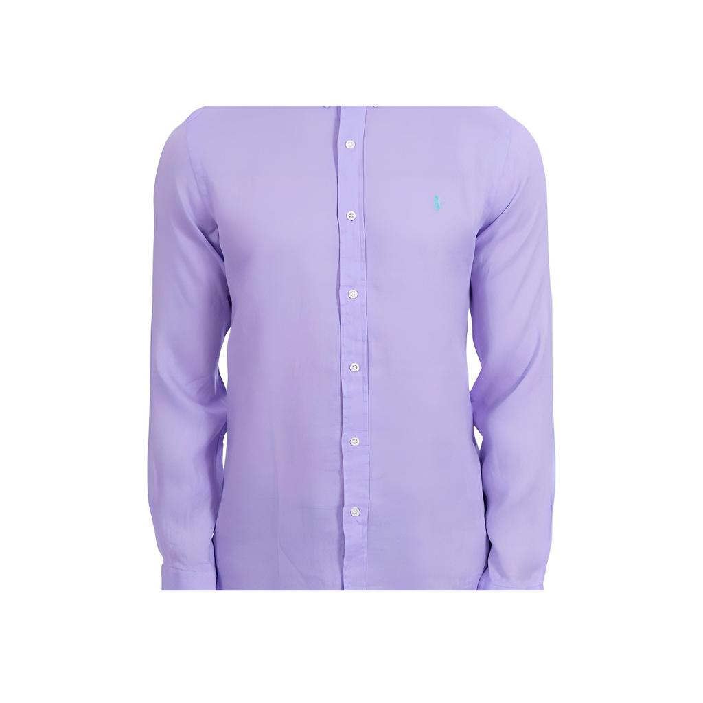 Polo Ralph Lauren Solid Color Button Slim Fit Long Sleeve Shirt Men shirts Light-Purple 710968915-010