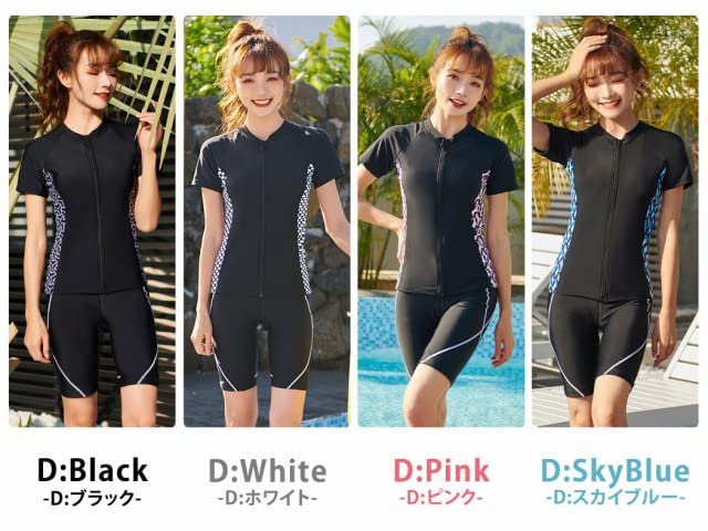 Teddy Fitness Set with Separate Short Sleeve Rash Guard and Swim Women's Swimsuit, 3-Piece Cap, hys2401-D (LL, D Gray)