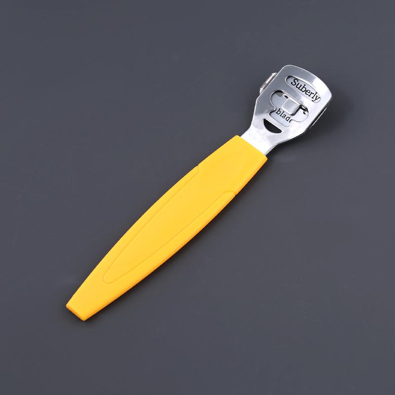 

1 шт. скребок для ног из нержавеющей стали, педикюрный нож, профессиональный инструмент для удаления омертвевшей кожи с пяток, пилка для маникюра, аксессуары 1PCS жёлтый