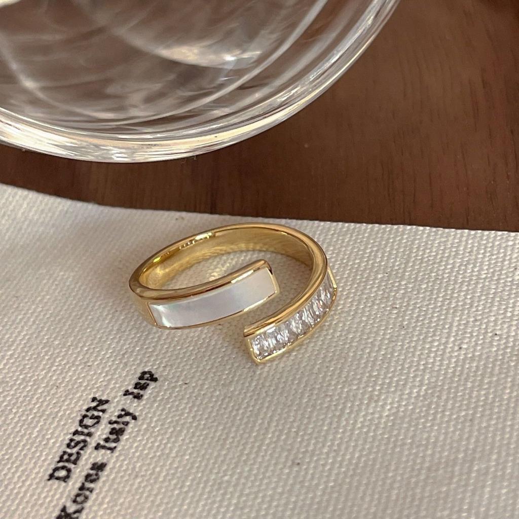 Vintage White Enamel Metal Irregular Shape Geometric Open Adjustable Ring for Women Girl Jewelry Birthday Gifts Anillo Hombre