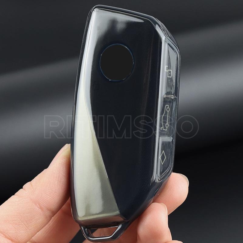 Transparent Soft Tpu Car Key Case Cover For Bmw Energy Ix Xm X1 I7 X7 7 Series Smart Remote Key Protect Shell Accessories