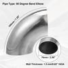 uxcell Cot 90 grade din Oțel Inoxidabil SS304, îndoit la mandrină, Cot de Eșapament pentru Mașină