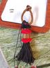 Tibetan Hand-Woven Gradient Cotton Tassel Ring for Hanging Bags and Vehicles