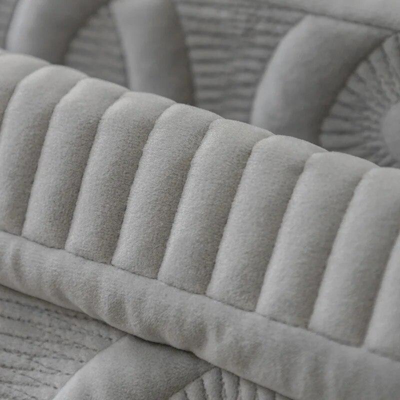 Solid Color Plush Embroidery Sofa Cushion New Sofa Cushion Plush Cushion Non-slip Sofa Cover Cloth Back Cover