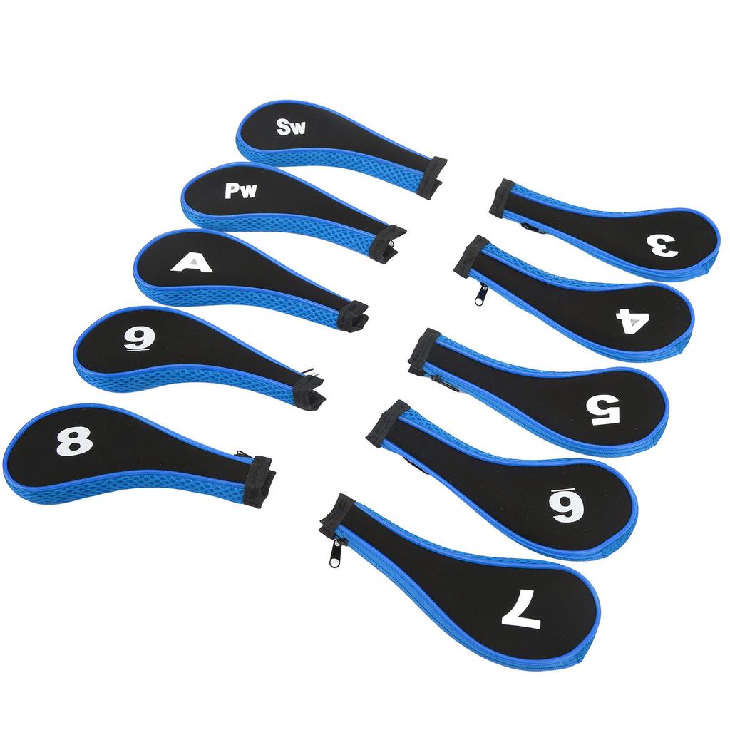 10Pcs Golf Club Head Cover Neoprene Golf Head Cover for Woods Irons Golfer Lovers