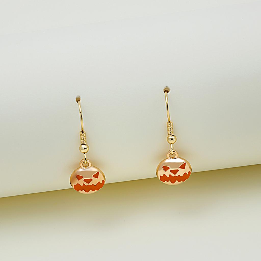 Popular Halloween Earrings Series, Simple Halloween Pumpkin Head Earrings, Alloy Drip Earrings