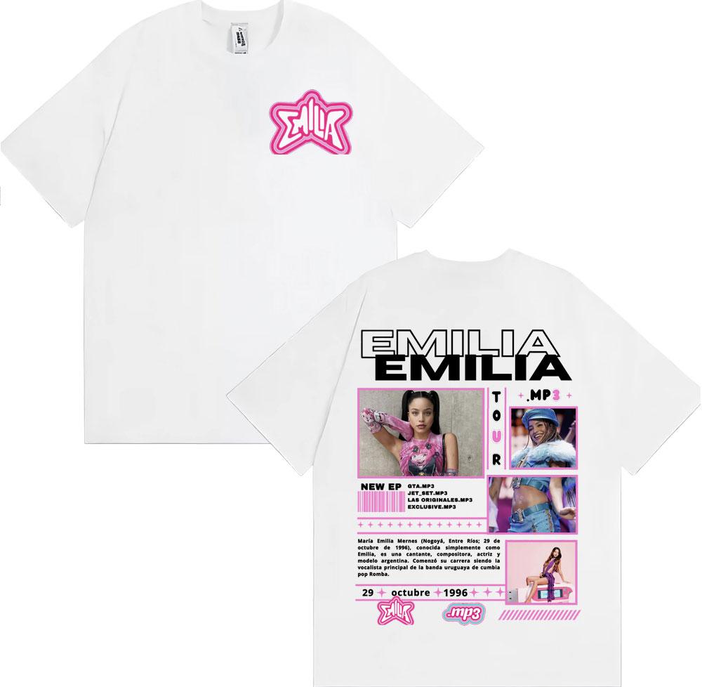 Singer Emilia Mernes MP3 Tour 2025 Graphic T Shirt Men Women Fashion Aesthetic High Street T-shirts Casual O-Neck Cotton T-shirt