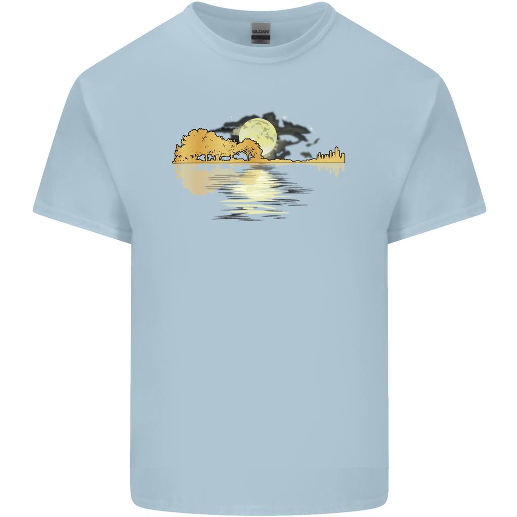 Guitar Reflection Guitarist Bass Acoustic Unisexs Light Cotton TShirt