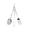 Portable Stainless Steel Camping Tableware Set Double layer Cup Thickened Bowl Plate Knife Fork Spoon Utensil Combo for