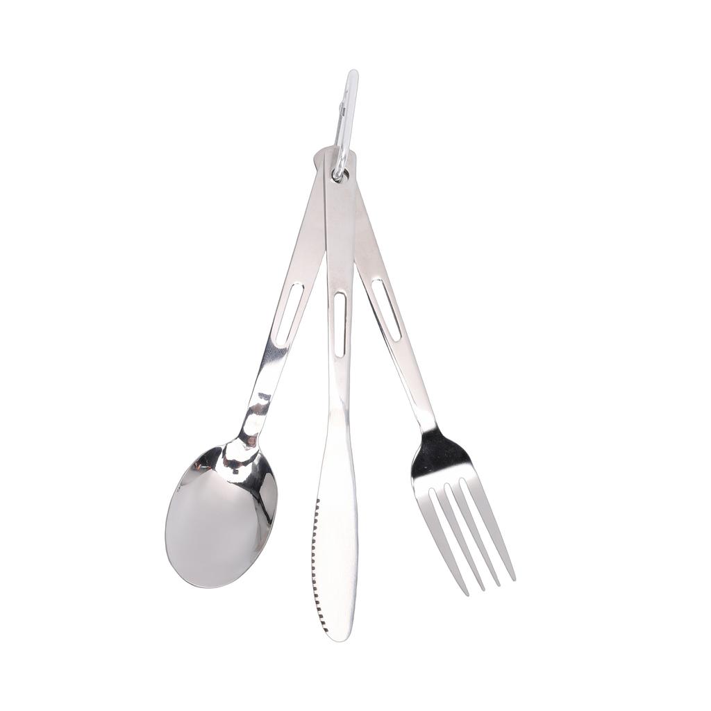 Portable Stainless Steel Camping Tableware Set Double layer Cup Thickened Bowl Plate Knife Fork Spoon Utensil Combo for
