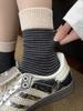 Korean Trend Women's Striped Mid-Calf Cotton Socks - Spring & Autumn Styles