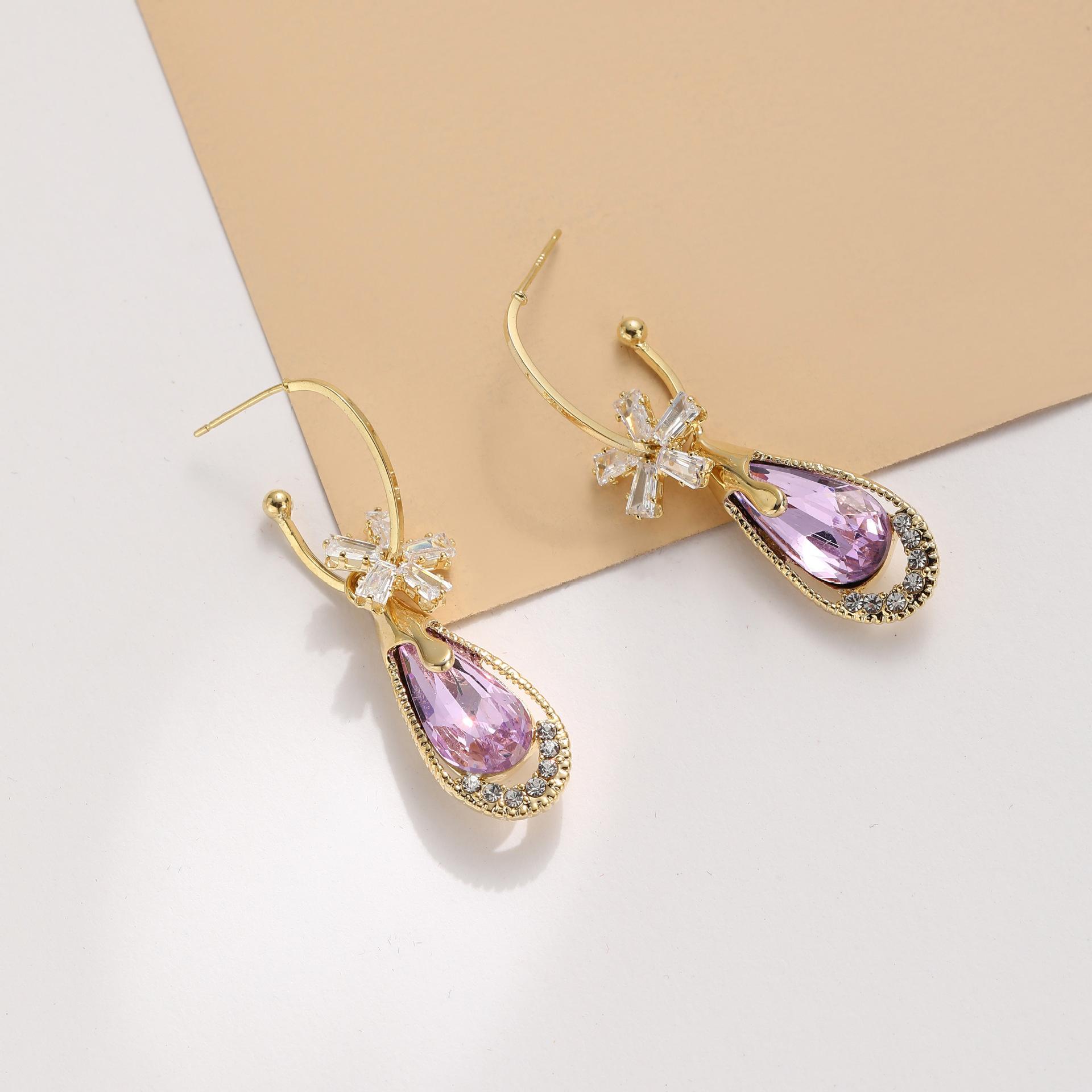 

Fashion teardrop earrings фіолетовий
