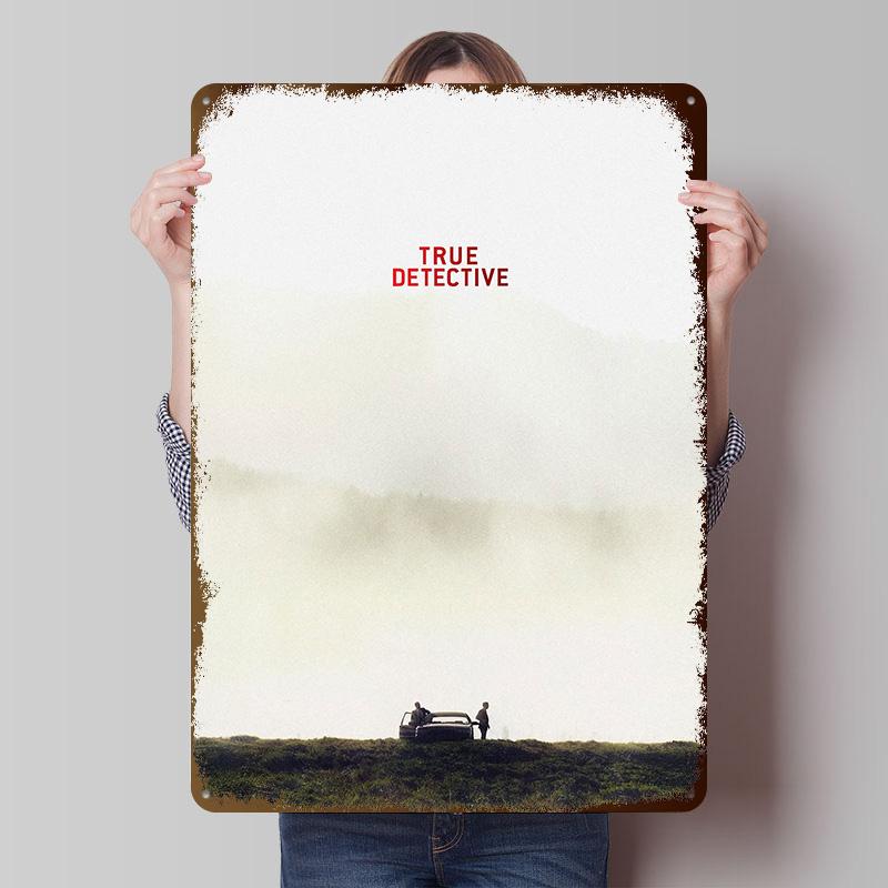 Poster in Latta True Detective Arte da Parete Personalizzabile Segni Metallici Retro Vintage per Decorazioni Casa Stanza Camera da Letto Bagno