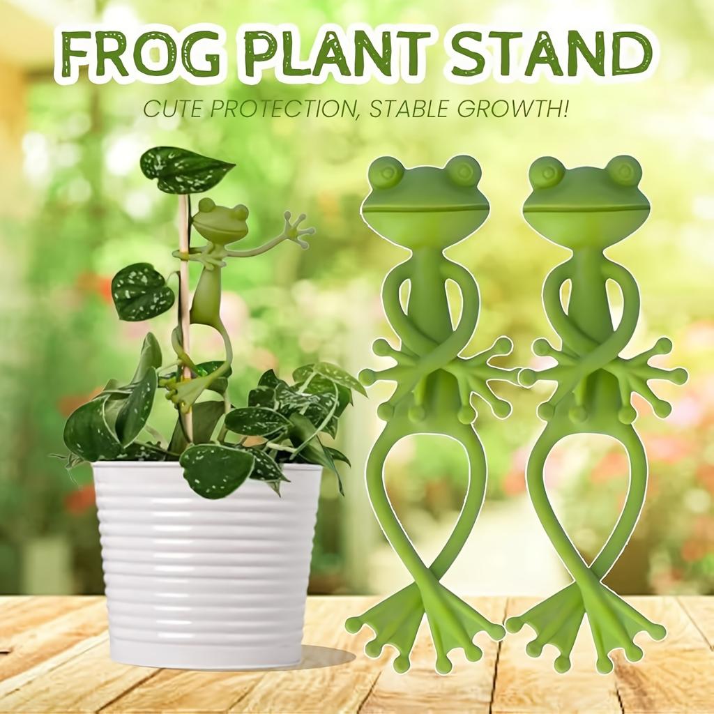 1/2/5pcs Green Frog Shape Plant Holder - Succulent Small Potted Plant Stabilizer, Garden Creative Decoration.