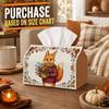 1pc Tissue Box Holder with Cozy Autumn Woodland Design - Fox Wearing Sweaters Floral, Durable Polyester, Ideal for Kitchen, Living Room, Bedroom, Bath