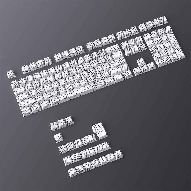 Tasti Topografici Linee di Contorno Traslucide Pbt Profilo Cherry Stampa Laterale Retroilluminati Per Tastiera Meccanica Mx Gamer