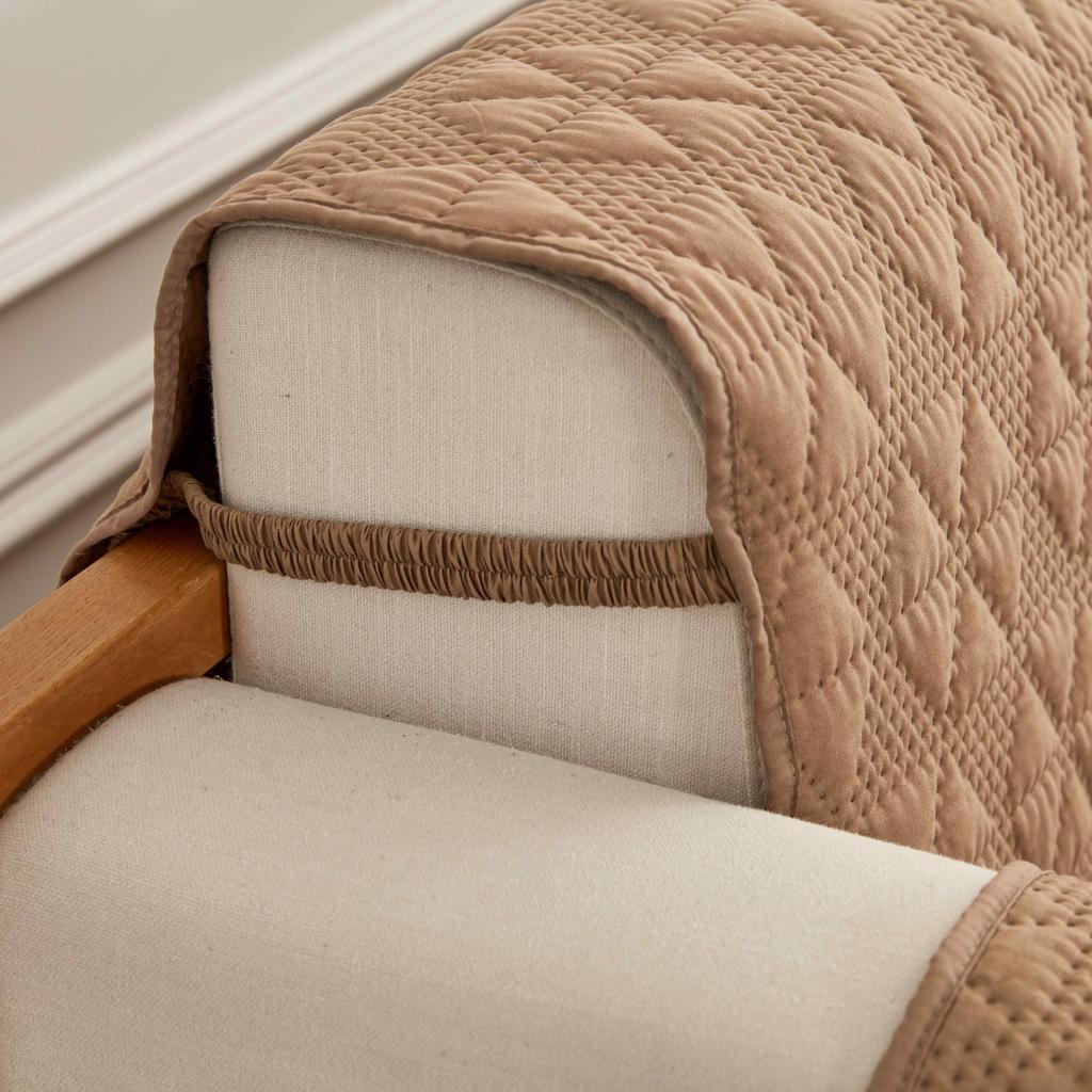 Wendbarer Sofabezug, wasserdicht, Schonbezug für Zweisitzer, Sessel, Sofas – Polyester, haustierfreundlich, Couchschutz im klassischen Stil mit Sechseckmuster