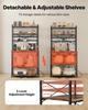 Kitchen Bakers Rack, 1.5m Power Cable Bakers Rack with Power Outlet, Kitchen Stand with X-Shaped Support Bar, 12 S-Shaped Hooks, Coffee Bar Stand for