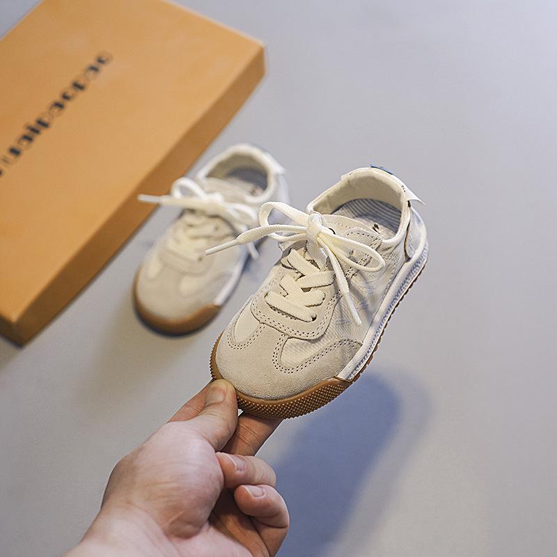 

Children Genuine Leather Sneakers Baby Quality Casual Shoes Boys Anti-slip Sport Shoes Girls Candy Color School Shoes 36