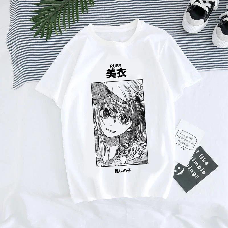 Fashion Women T-shirt Manga Anime Oshi No Ko Harajuku Ullzang T Shirt Female Ai Ruby Akane Aquamarine Hoshino Clothes Tops
