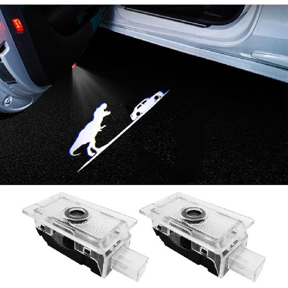 2PCS Car Door Logo Projector Lights Compatible with 300 300C 300S 2005- Present LED Ghost Shadow Light Laser Puddle Lamp Accessories (300) Dinosaur