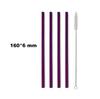 Fruit Juice Straws Mini 160mm Short Rainbow Stainless Steel Metal Straws Straight Bend Reusable Drinking Small 4Straw 1prush