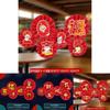 Beautiful Paper Multicolor Fan Flower Hanging Decor For New Year And Spring Festival Celebrations