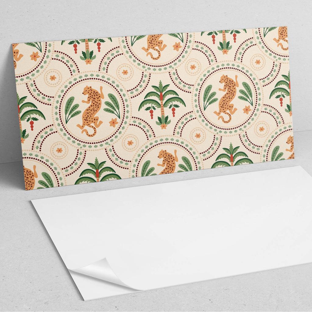 Panel Samoprzylepny Z Nadrukiem - Idealny Do Kuchni 120X60 Cm Tropikalny Wzór Z Lampartem