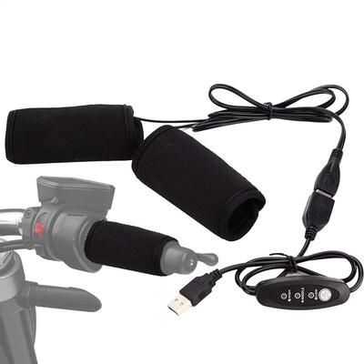 Motorcycle Heating Pad 5V Handlebar Heating Grips USB-Powered Heated Handlebar Warmer Heated Grip Sleeve With 3 Gear Temperature