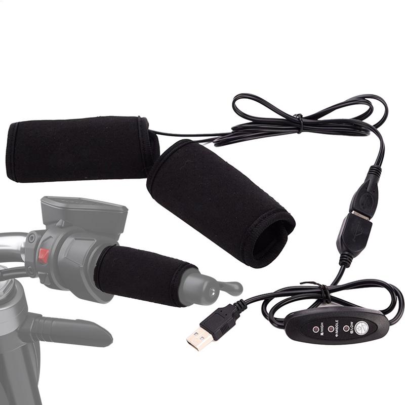 Motorcycle Heating Pad 5V Handlebar Heating Grips USB-Powered Heated Handlebar Warmer Heated Grip Sleeve With 3 Gear Temperature China Mainland