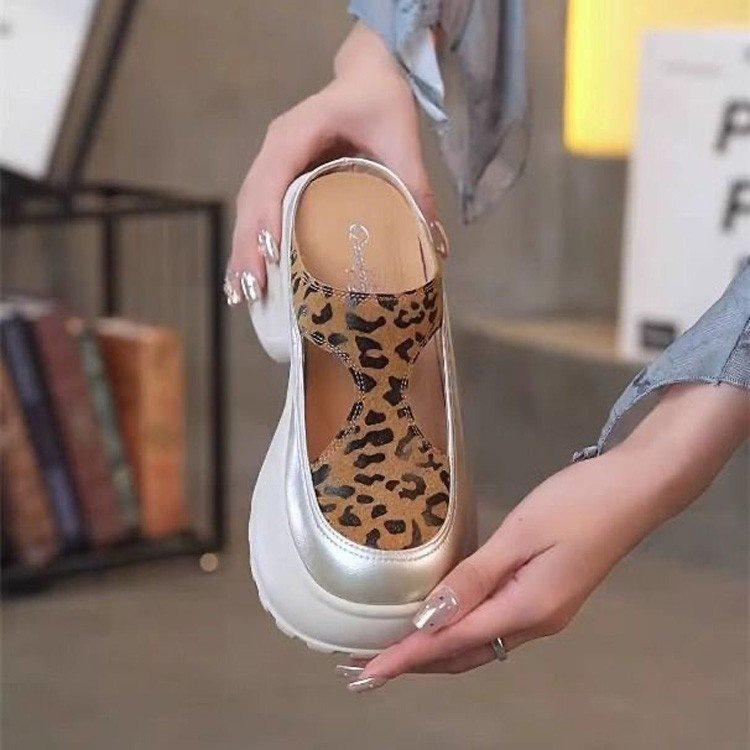 French bag head half slippers women's 2025 new summer wear versatile fashion slope heel thick bottom heightening cool slippers