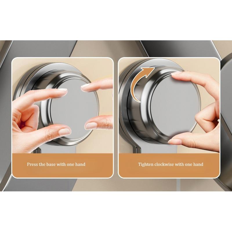 No Drill Suction Cup Kitchen Pot Lid Holder Rotating Wall Mounted Storage Rack Multi-Purpose Cutting Board Organizer