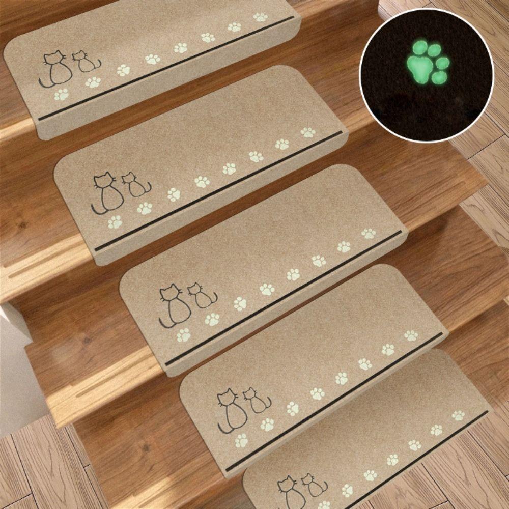 New Luminous Stair Mats Self Adhesive Water Absorbent Stair Carpet Pad Non-slip Washable Soft Floor Mat