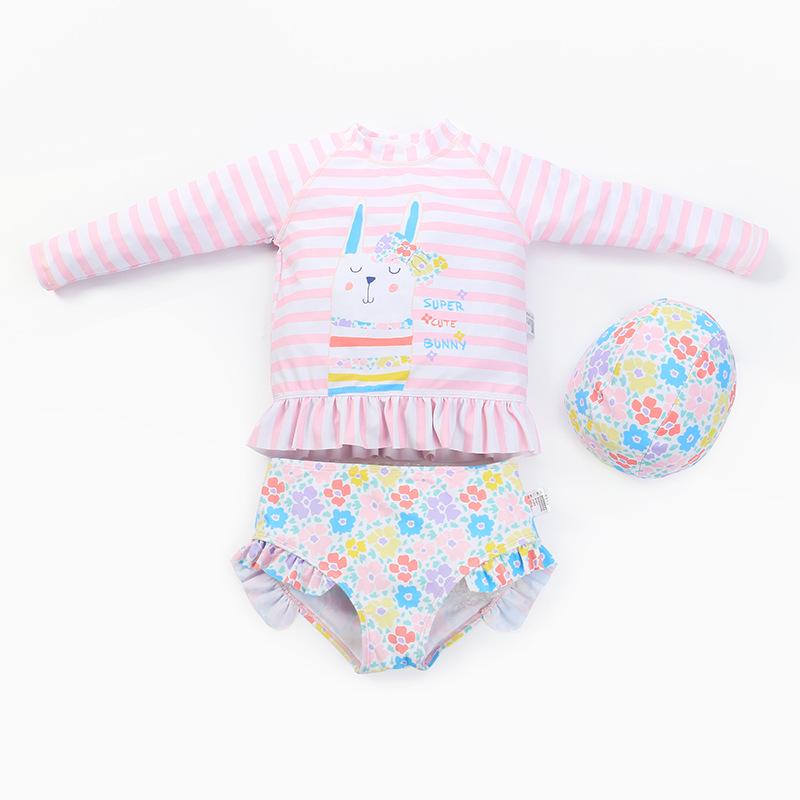 

Children s Bunny Girl Two-Piece Bikini Swimsuit with Sunscreen Protection - Sizes S, M, L 130: For height 120cm, weight up to 23kg