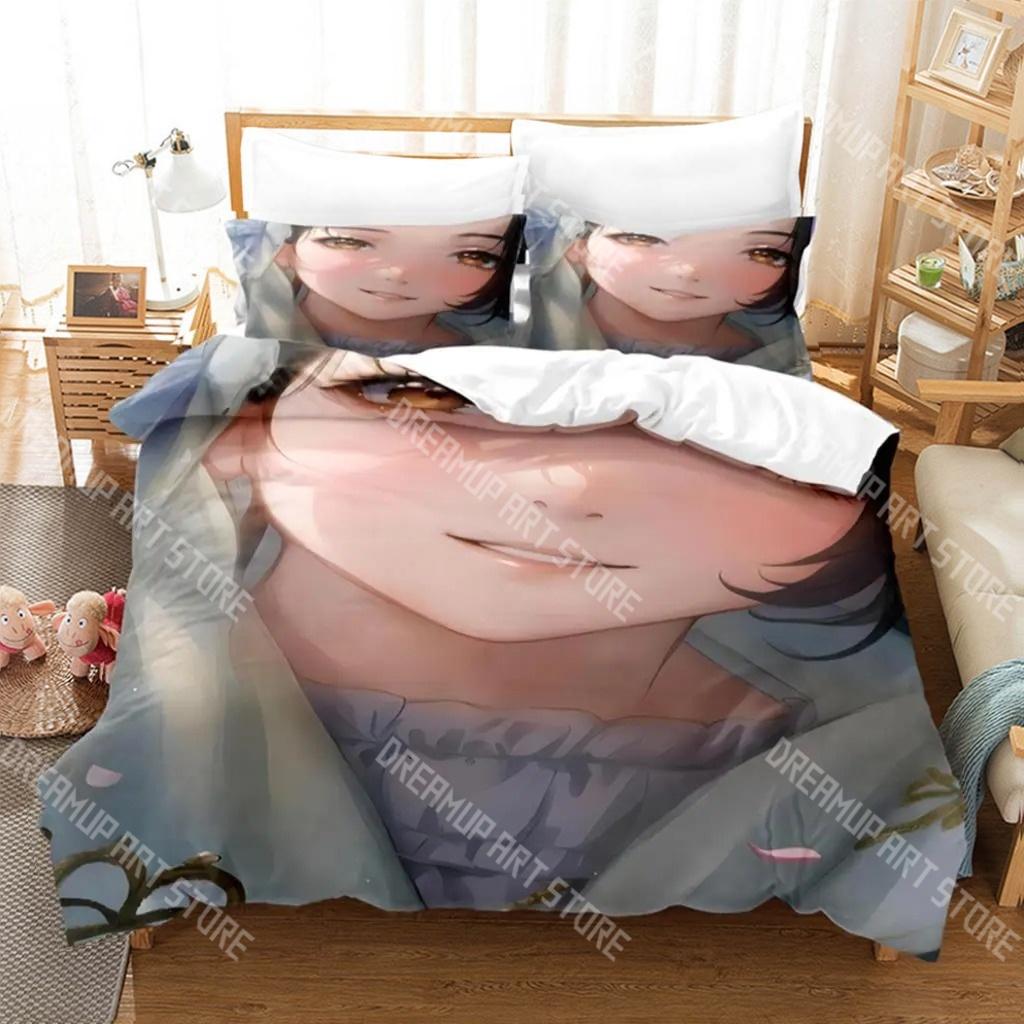 Fashion New Anime Girl Fashion Bedding Set Single Twin Full Queen King Size Bed Set Kids Bedroom Duvetcover Sets Bed Sheet Set