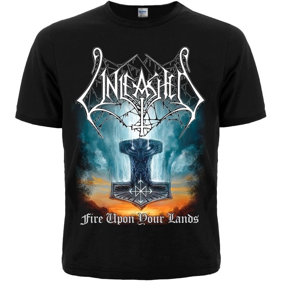 Unleashed  Fire Upon Your Lands  rw Black T-Shirt dark throne  dissection Unisex T-Shirt M