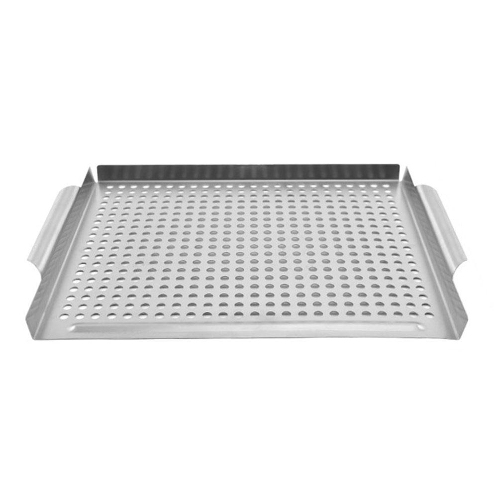 Grilling Tray Stainless Steel Grill Pan Perforated Design Food-Grade Material Efficient Heat Distribution Easy Cleanup