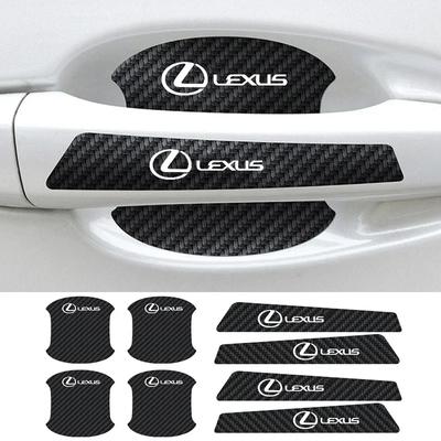 Carbon Fiber Black Car Door Bowl Handle Luminous Sticker Auto Logo Anti-scratches Modified Decoration Styling